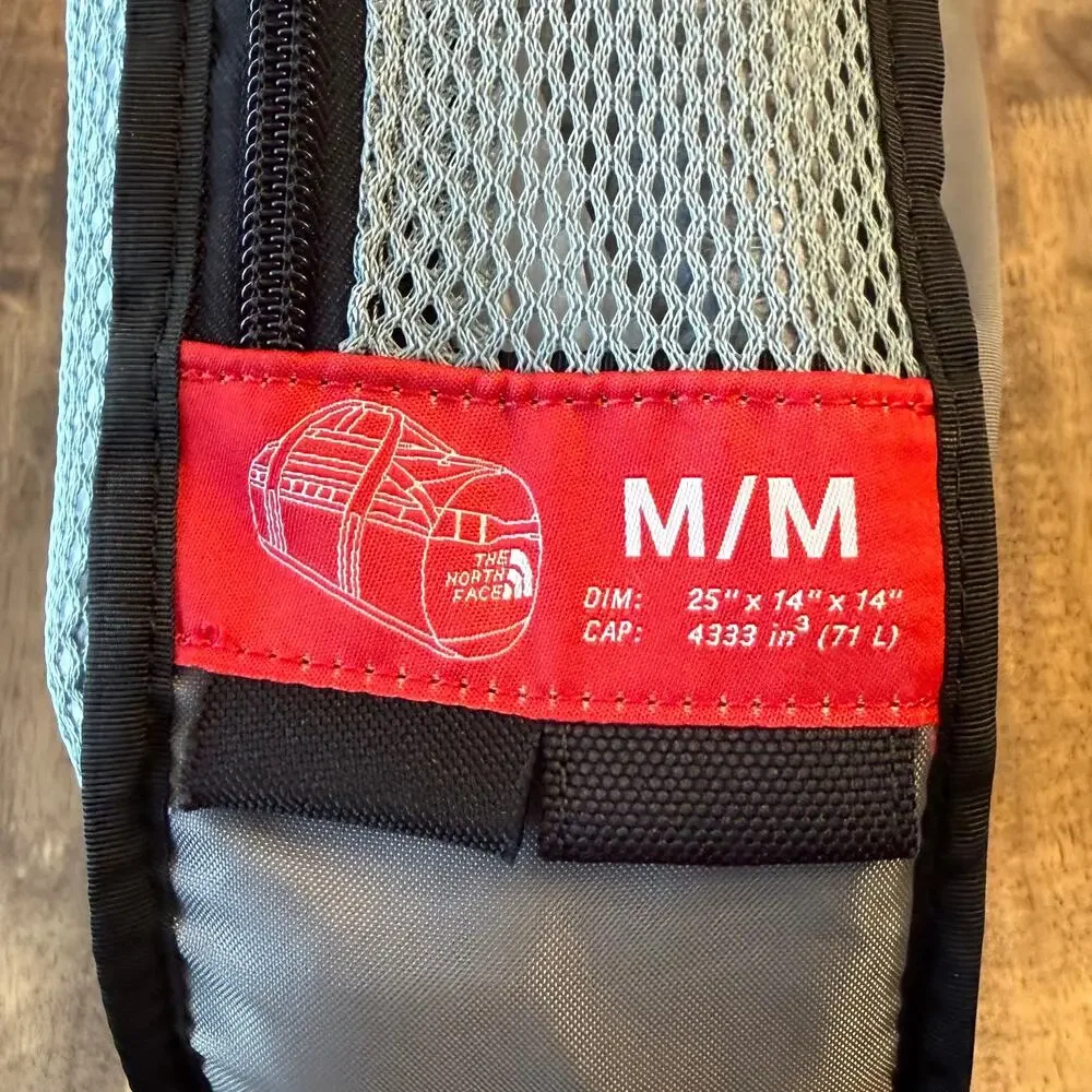 The North Face Gilman Duffel Bag Packable Travel Round Medium Black/Blue 71L